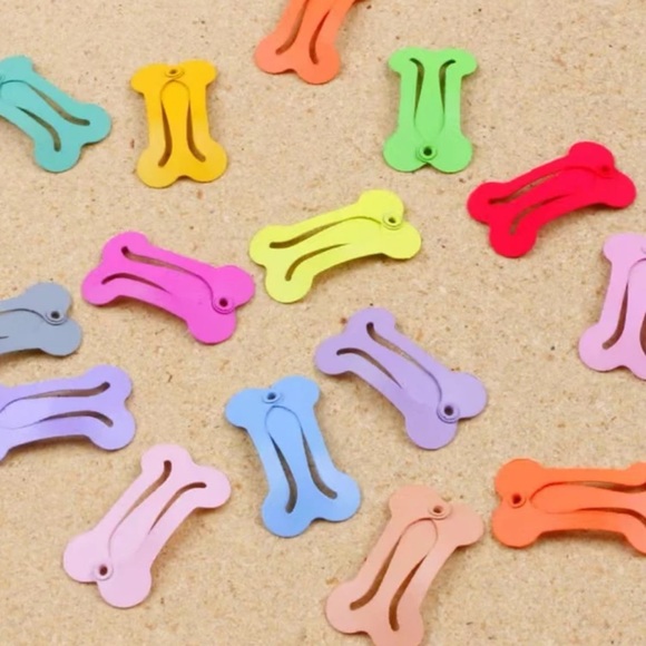 Dog Bone Rainbow Hair Clip Accessories - Picture 5 of 5